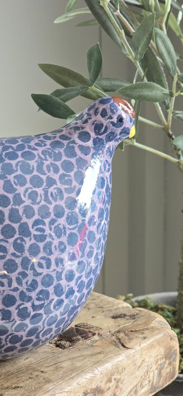 SMALL MAUVE ON BLUE SPOTTED QUAIL