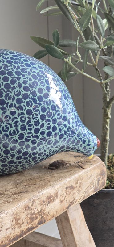 LARGE TURQUOISE ON BLUE SPOTTED QUAIL