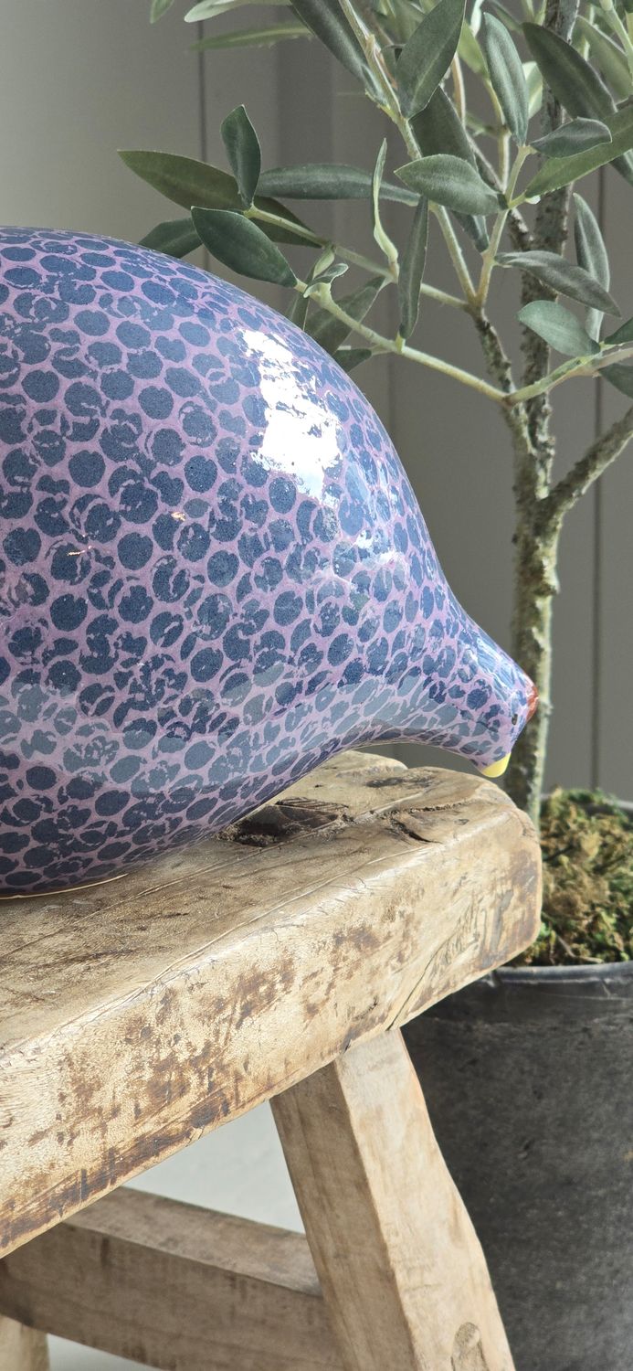 LARGE MAUVE ON BLUE SPOTTED QUAIL