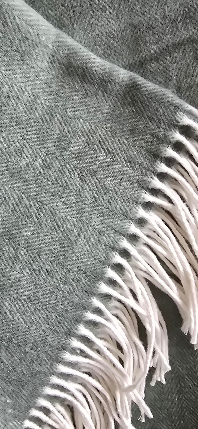 VERTE COTTON HERRINGBONE THROW