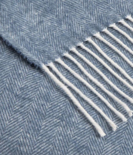 DENIM COTTON HERRINGBONE THROW