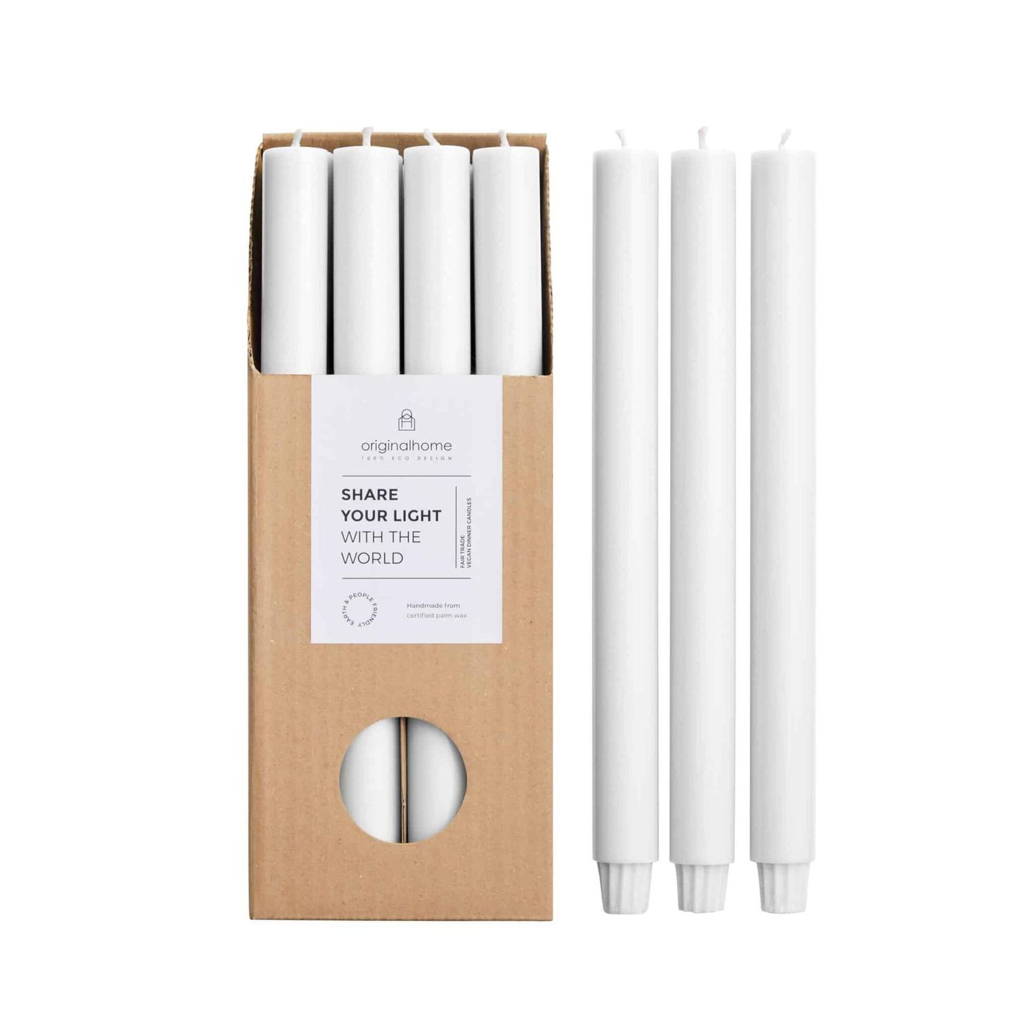 VEGAN EXTRA LONG CANDLE IN WHITE
