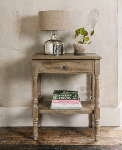 GEORGE SIDE TABLE WITH 1 DRAWER AND SHELF