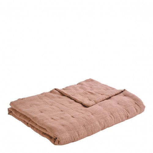 BLUSH CHLOE BEDSPREAD IN WASHED LINEN