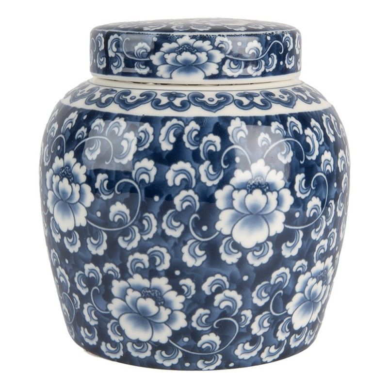 JOA LIDDED BLUE CERAMIC VASE