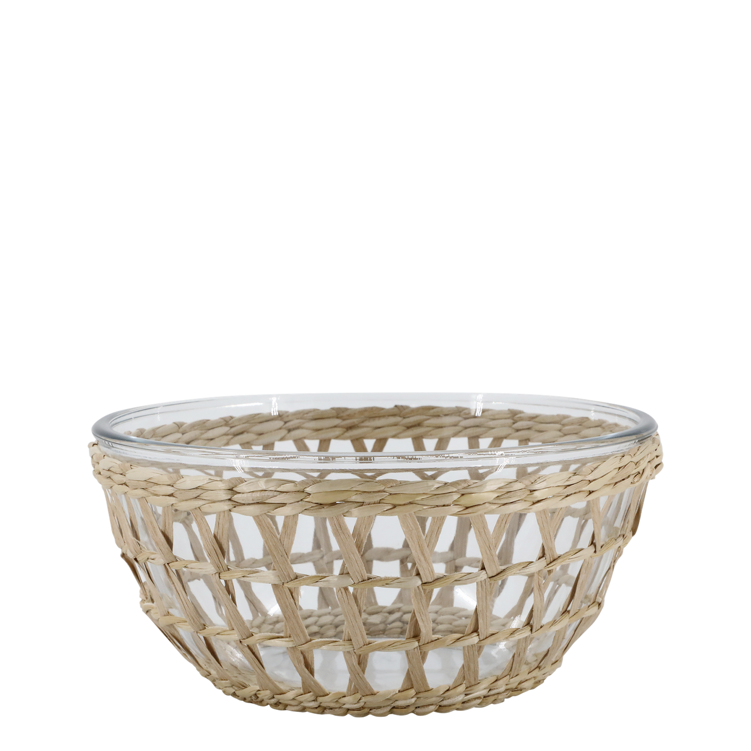 GLASS BOWL INSIDE WICKER COVER