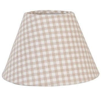 BEIGE GINGHAM LAMP SHADE 23cm
