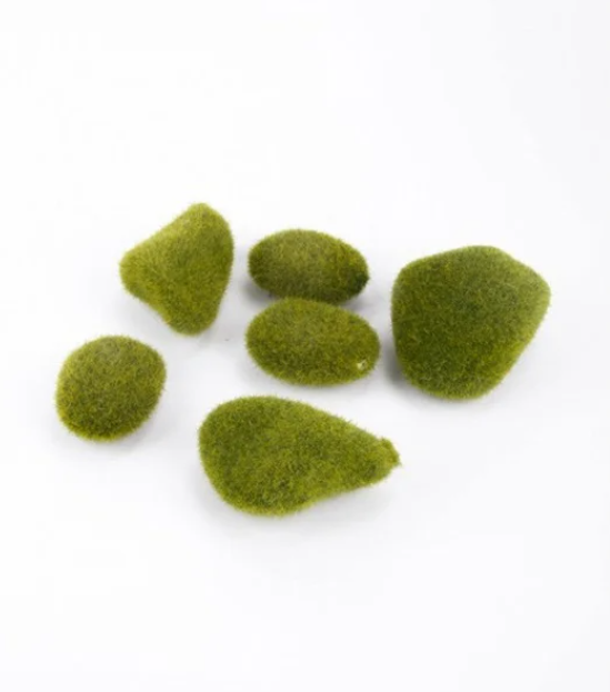 6 DECORATIVE MOSS STONES