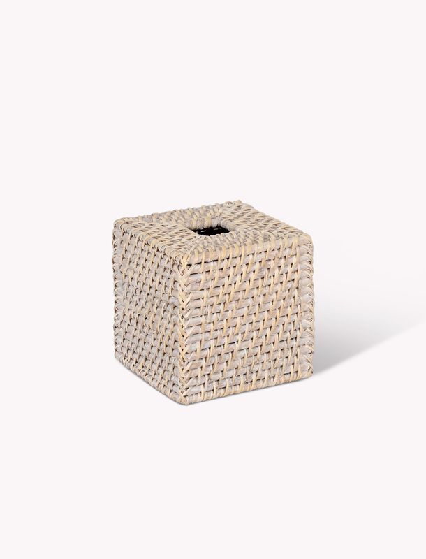 WITTERING SQUARE RATTAN TISSUE BOX HOLDER