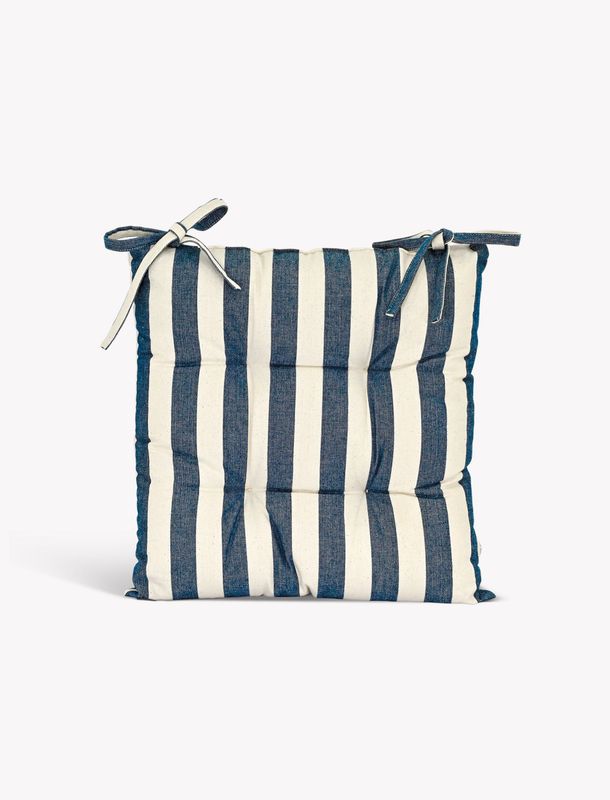 HARLTON WIDE STRIPE SEAT PAD IN INK