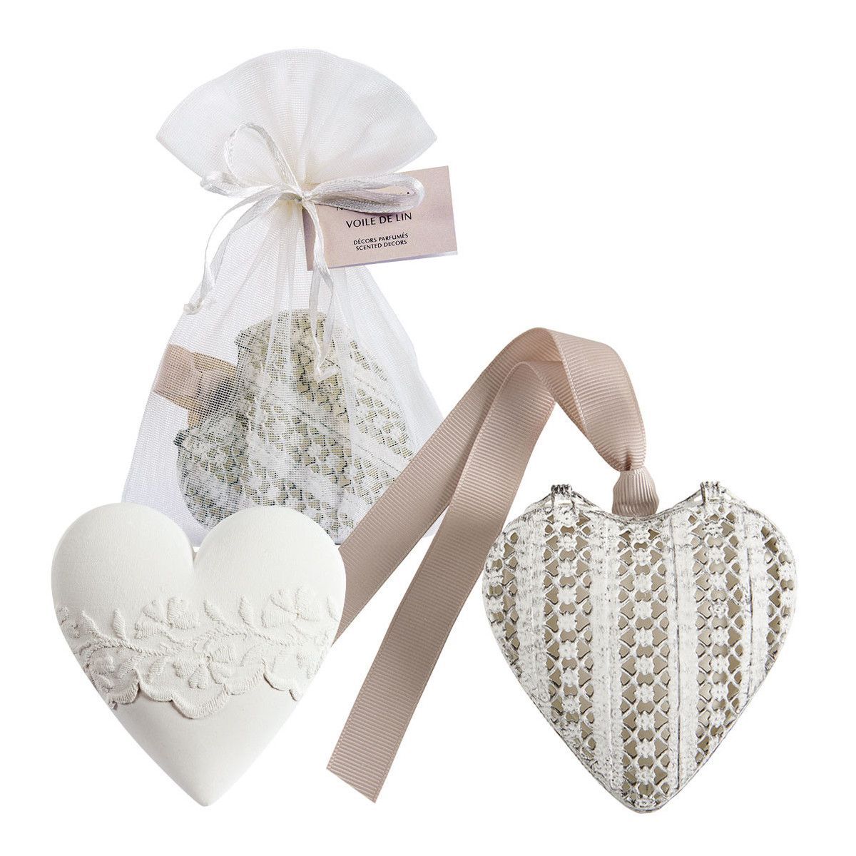 HEART BOX AND SCENTED DECOR VOILE DE LIN