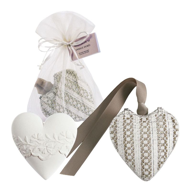 HEART BOX AND SCENTED DECOR VANILLE DOREE