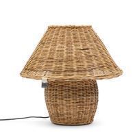 RUSTIC RATTAN AMES LAMP WITH SHADE
