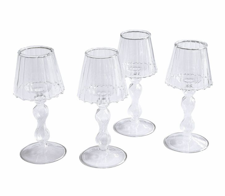 GLASS LAMP STYLE TEA LIGHT HOLDER