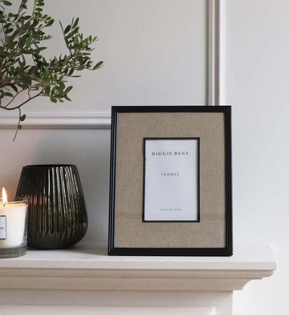 4x6 LINEN BORDER BLACK FRAME