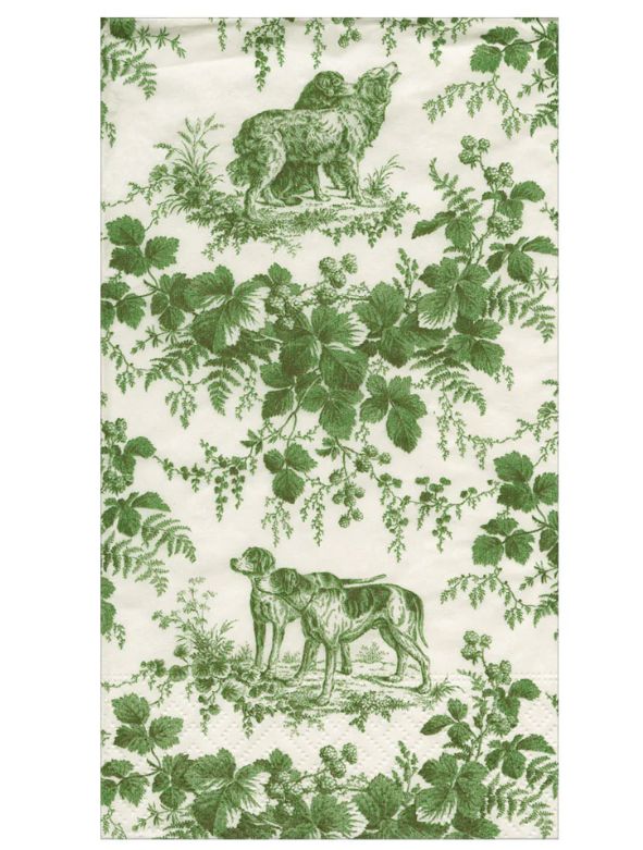 GREEN HUNTING TOILE PAPER BUFFET NAPKIN 12 PACK