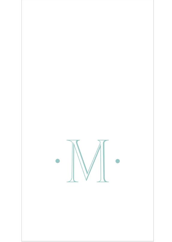 MONOGRAM PAPER LINEN GUEST NAPKINS -  INITIAL M