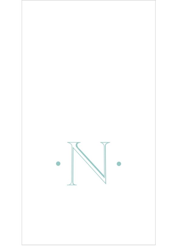 MONOGRAM PAPER LINEN GUEST NAPKINS -  INITIAL N