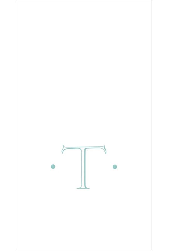 MONOGRAM PAPER LINEN GUEST NAPKINS -  INITIAL T