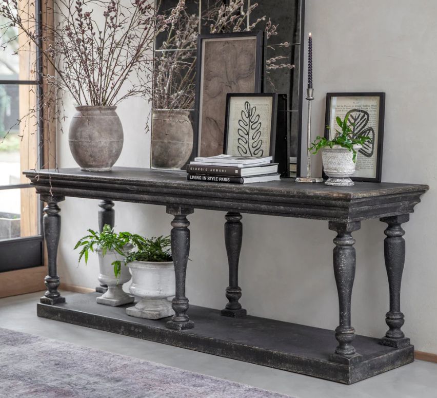 CLOVELLY 6 LEG BLACK CONSOLE