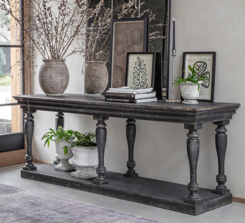 CLOVELLY 6 LEG BLACK CONSOLE