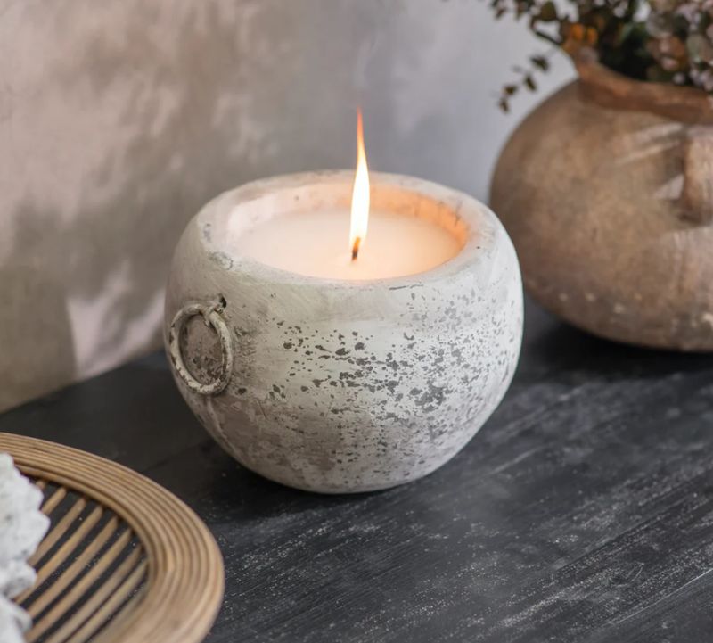 BIRKDALE SMALL STONE POTTED CANDLE