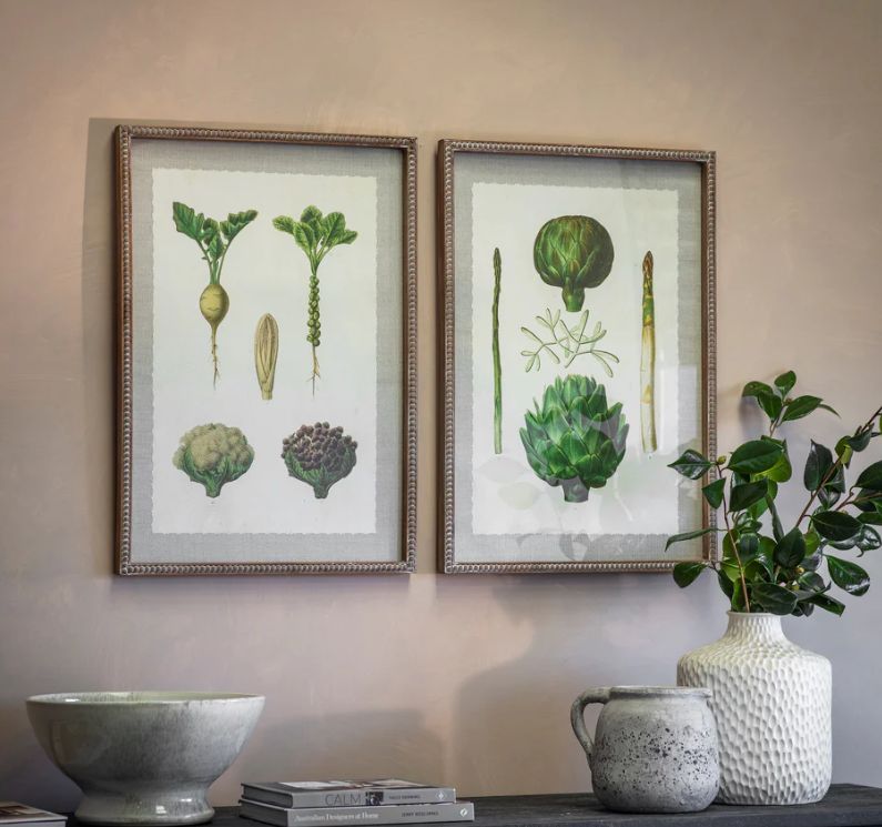 CROSTON SET OF 2 PRINTS ASPARAGUS AND ARTICHOKE