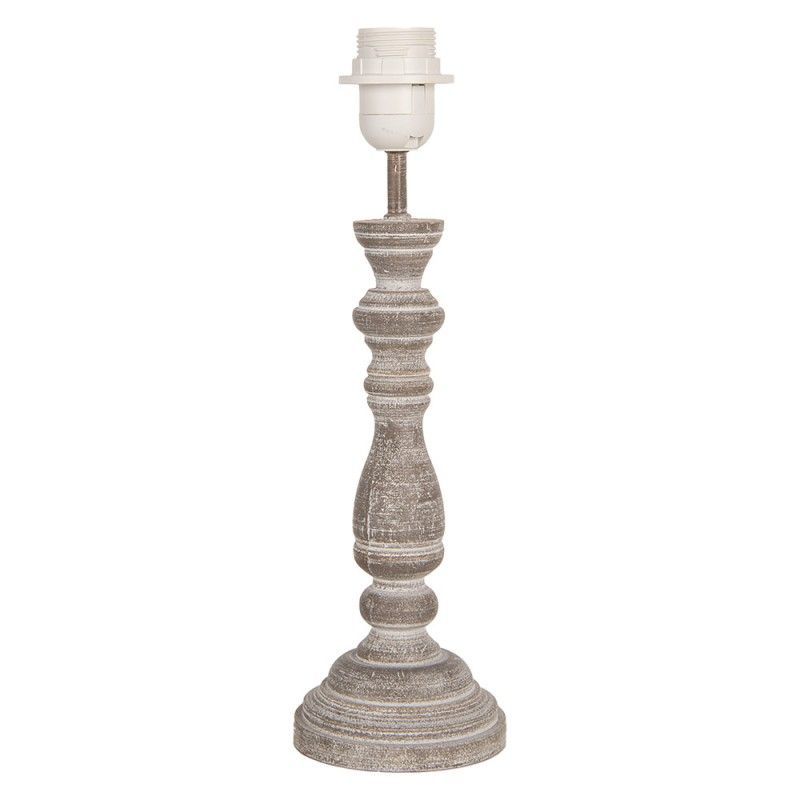 COTTAGE WHITE WASHED WOODEN LAMP BASE
