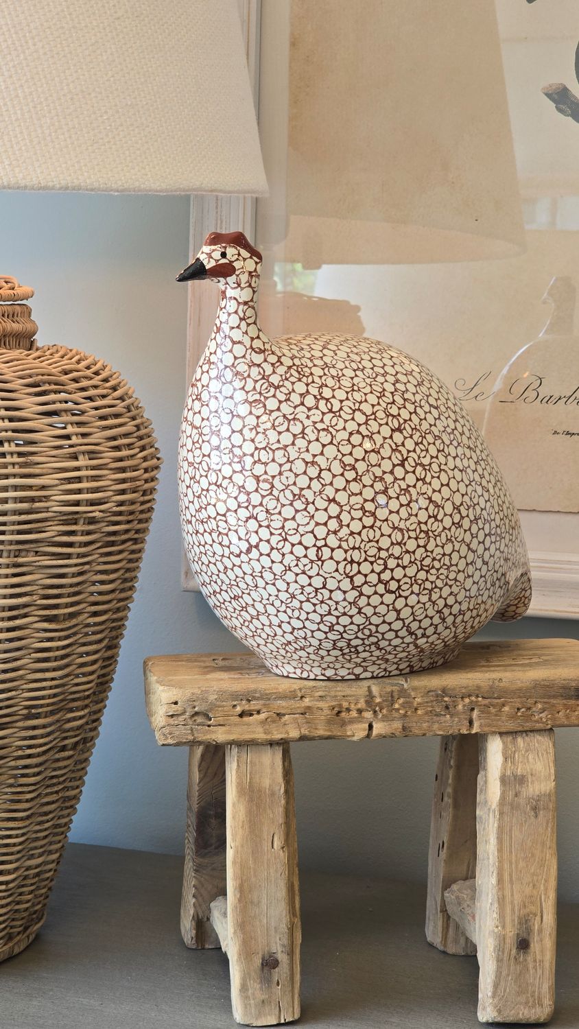 LARGE BORDEAUX SPOTTED WHITE GUINEA FOWL