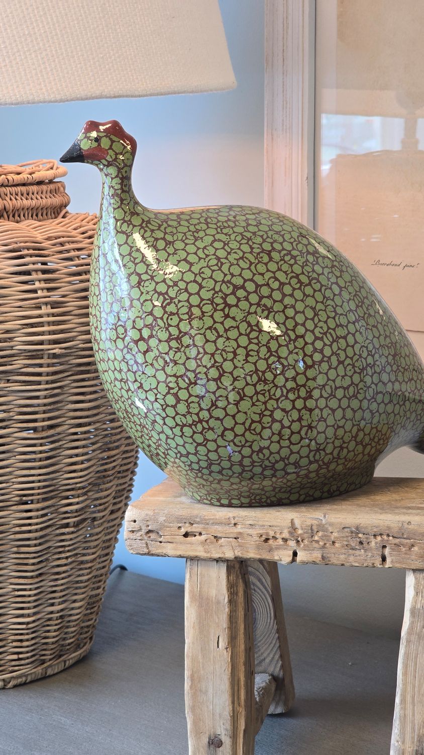 LARGE BORDEAUX SPOTTED GREEN GUINEA FOWL