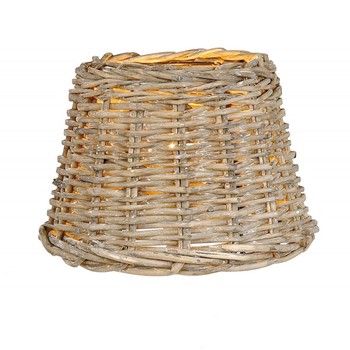 MINI BEIGE RATTAN LAMP SHADE 23x17cm