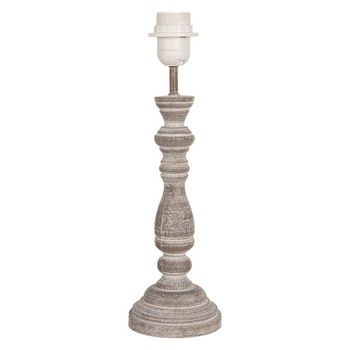 COTTAGE WHITE WASHED WOODEN LAMP BASE