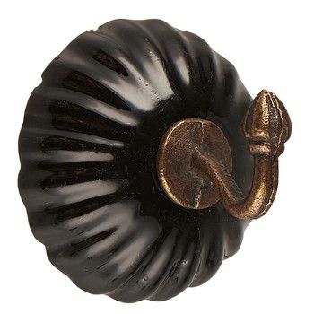 BLACK CERAMIC AND BRASS HOOK