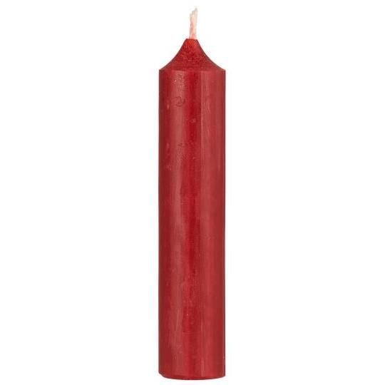 5 SHORT DINNER CANDLE RUSTIC RED