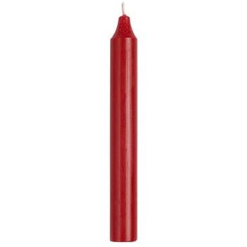 4 DINNER CANDLES IN RUSTIC RED