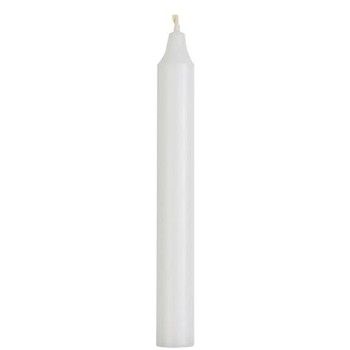 4 DINNER CANDLES IN RUSTIC WHITE