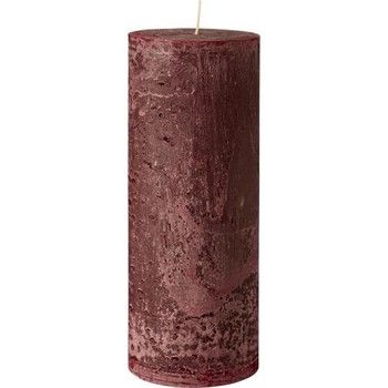RUSTIC PILLAR CANDLE 25x9.6cm IN RED