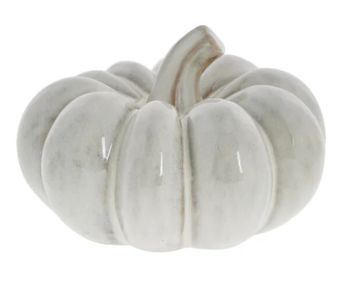 HALLIA PUMPKIN IN OFF WHITE 9.5cm