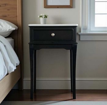 VENICE MARBLE TOP ACCENT TABLE IN SMOKE