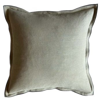 OLIVE LINEN MIX CUSHION 50x50cm