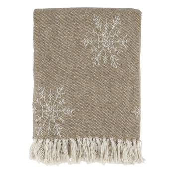 COTTON SNOWFLAKE THROW IN LATTE