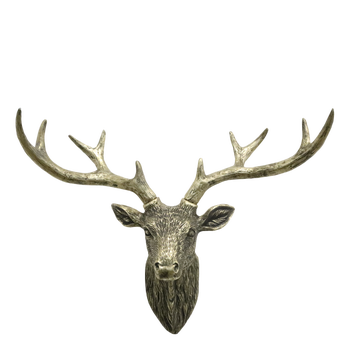 ANTIQUE BRASS WALL HANGING DEER