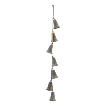 JUTE GARLAND WITH 7 ZINC BELLS