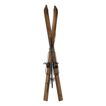VINTAGE DECORATIVE SKIS WITH POLES