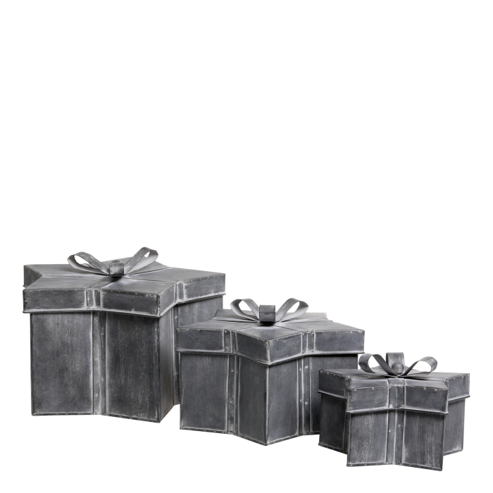 SET OF 3 ZINC GIFT BOXES