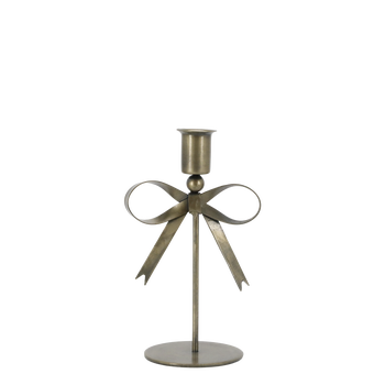 BRASS BOW CANDLE HOLDER H18cm