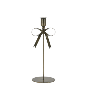 BRASS BOW CANDLE HOLDER H27cm