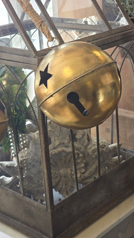 LARGE BRASS BELL ON A JUTE ROPE