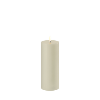 UYUNI PILLAR CANDLE OYSTER GREY 7.8x20.3cm