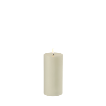 UYUNI PILLAR CANDLE IN OYSTER GREY 7.8x15.2cm